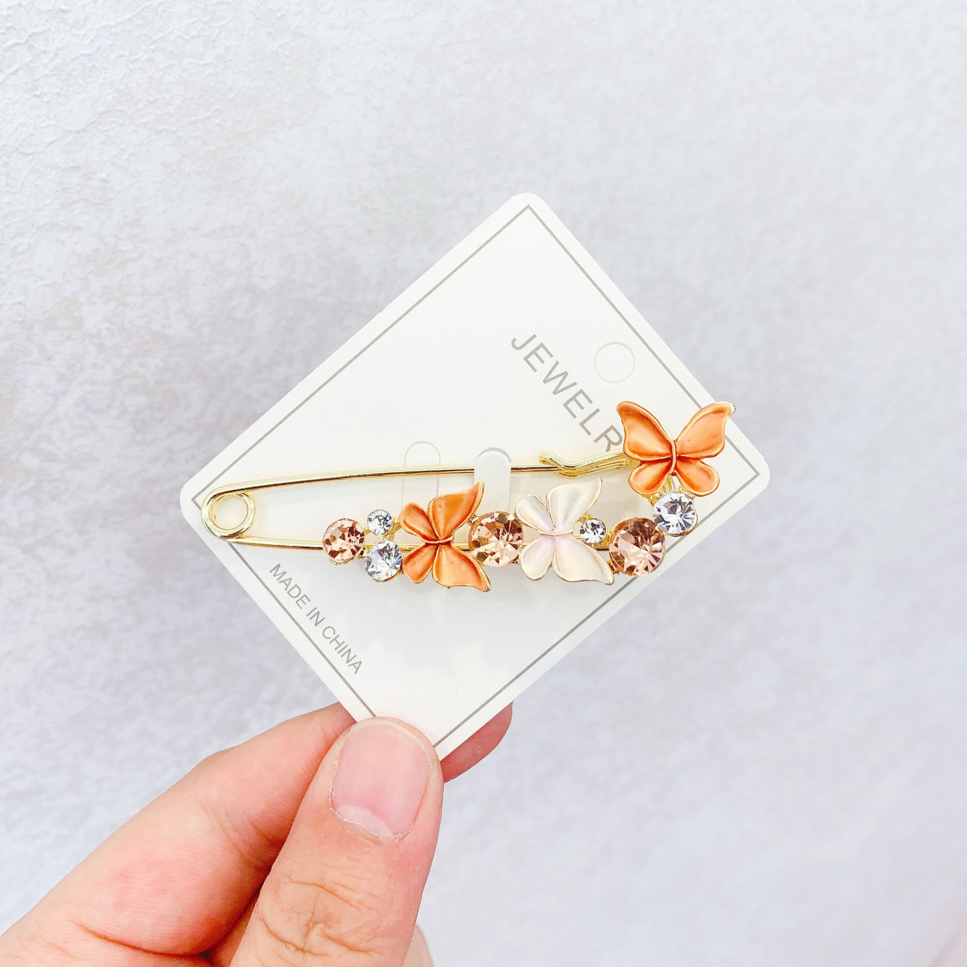 Sjal blomst broche diamant olie lilje tulipan sommerfugl stor nål sikkerhedsnål frakke kjole anti-genskin silke tørklæde spænde: 2