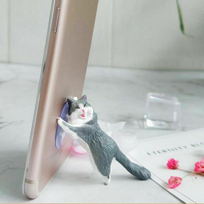 1pcs Cute Cat Cell Phone Holder Tablets Desk Car Stand Mount Sucker Bracket Universal Mobile Phone Bracket For IPhone For IPad