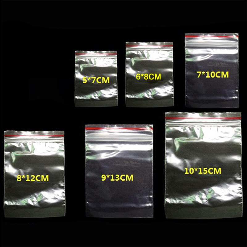 100Pcs/Set Plastic Zip Bags Small Ziplock Bag Clear Jewelry Food Packaging Lock Bags sachet plastique
