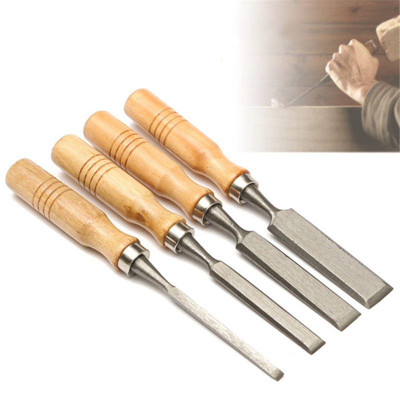 4Pcs Art Artist Carpenter Woodcut Woodcarve Gouge Woodwork Sculpture Chisel Wood Carve Chip Carpentry Mortise Craft