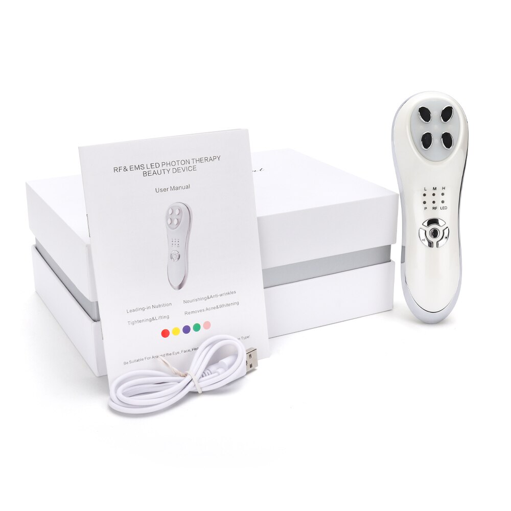 RF EMS Facial Beauty Machine Skin Rejuvenation Radio Frequency Device LED Phototherapy Wrinkle Removal Face Tightening Tools