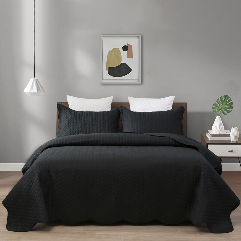 Snowman Effen Kleur 3Pcs Beddengoed Set Voor Huishoudelijke Warmte Slaapkamer Set Twin Koningin Koning Dekbedovertrek + Kussensloop * 2: Black / 269x244cm