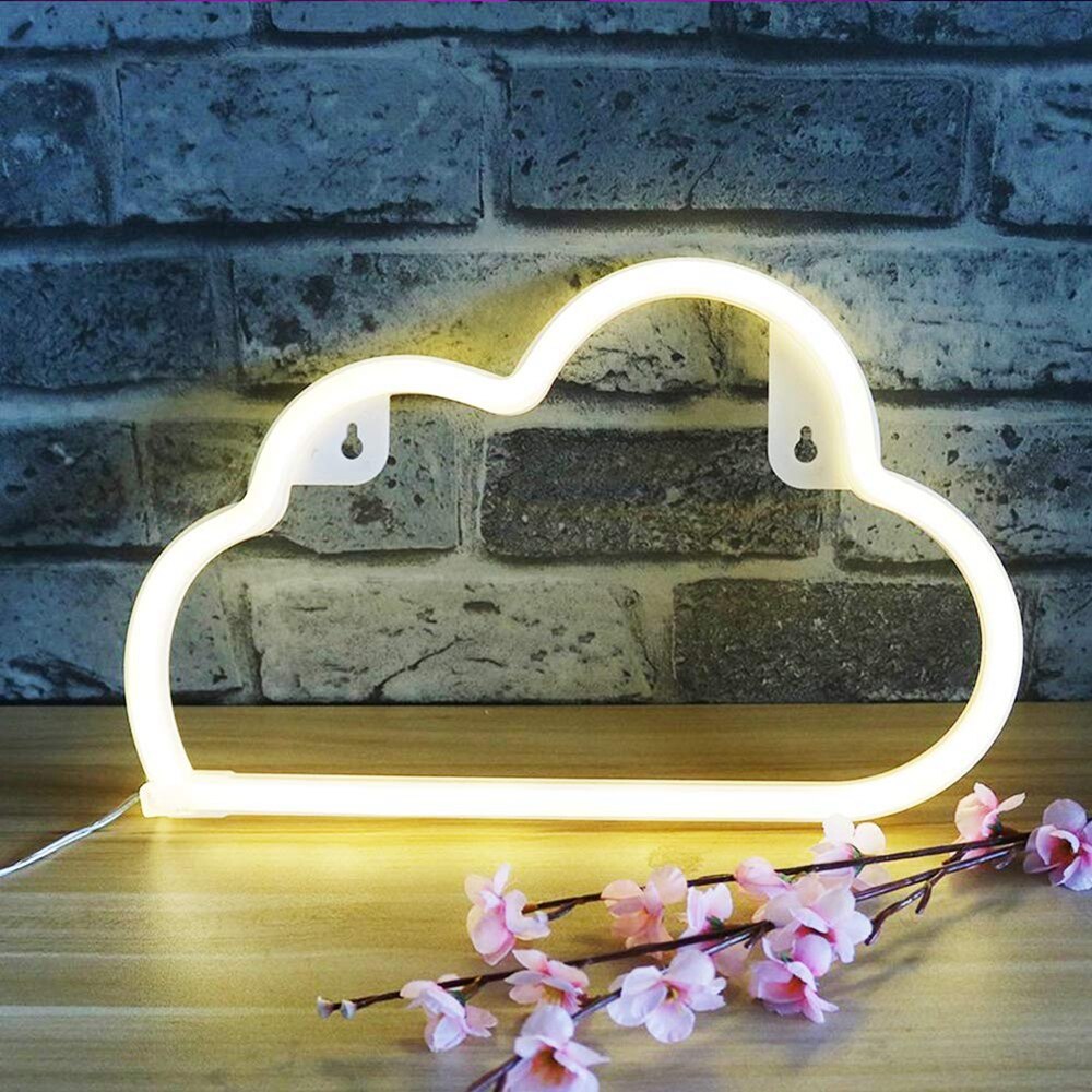 LED Wolke Neon- Zeichen Nachtlicht Kunst Dekorative Lichter Kunststoff Zauberstab Lampe für freundlicher Baby Zimmer Beleuchtung Weihnachten Party: warm Weiß