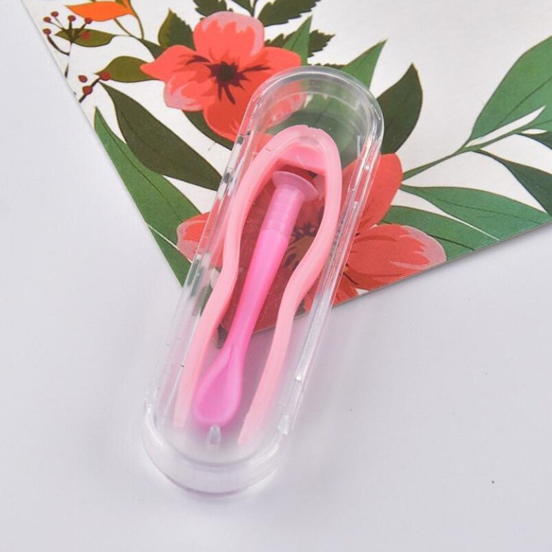 1 Set Multicolor Portable Contactlenzen Pincet Met Zuignap Stick Voor Contact Lens Inserter Remover Eyewear Accessoires: Roze