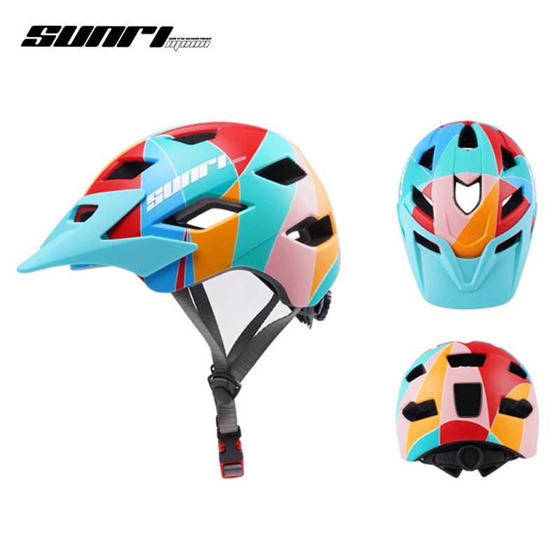 SUNRIMOON Cycling Helmet Unisex Safety Hat Sliding Scooter Balance MTB Bicycle Helmet With Rearlight Mountain Bike Kid Helmet