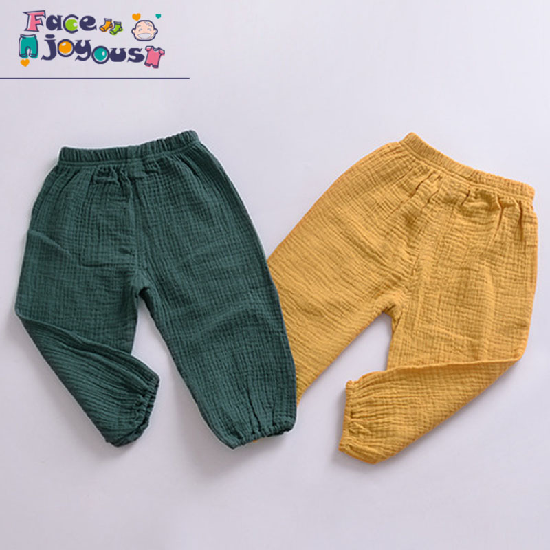 Flickor bomullsbyxor barn byxor babykläder pojkar bloomers ren färg barn casual leggings byxor vår höst