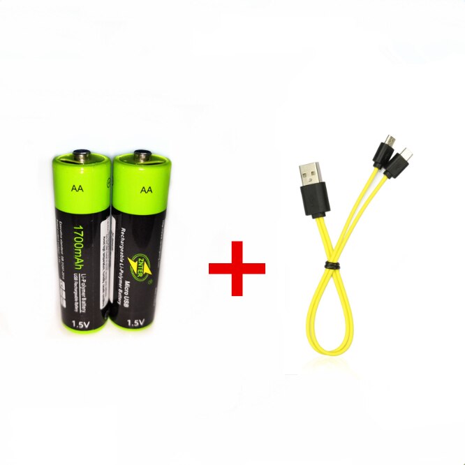 Znter 1700 Mah 1.5V Aa Oplaadbare Batterij Usb Oplaadbare Lithium-polymeer Batterij Snel Opladen Via Micro Usb kabel: B