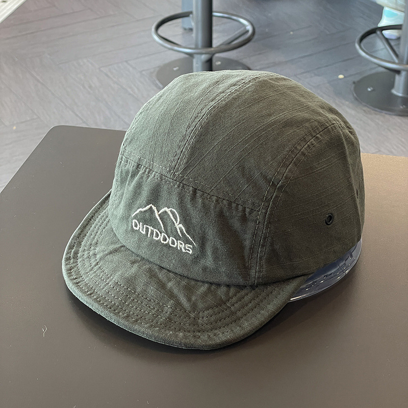 Casquette de Baseball Japonaise à Bord Court pour Homme et Femme, Visières Brodées en Coton Doux, Casquette à Visière pour Protection Solaire, Style Coréen, pour l'Extérieur: green