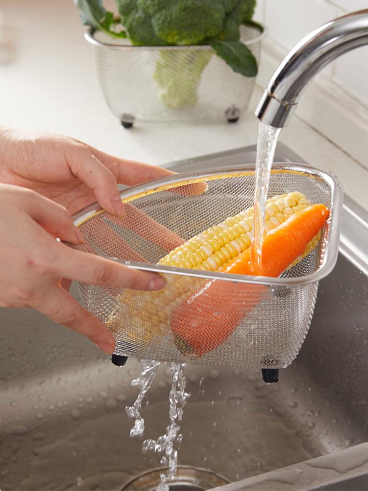 Stainless Steel Colander Convenient Triangle Strainer Dishwasher Safe For Strain Drain Rinse Pasta Spaghetti Berry Veggies Fr