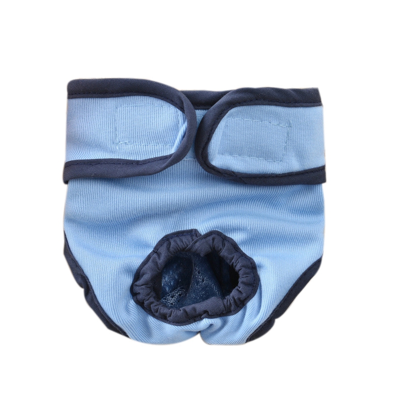 Dogs Diaper Panties Reusable Pet Physiological Underwear Shorts Washable Female Dog Sanitary Shorts Pet Sanitary Supplies: Blue Pet diaper / 3L