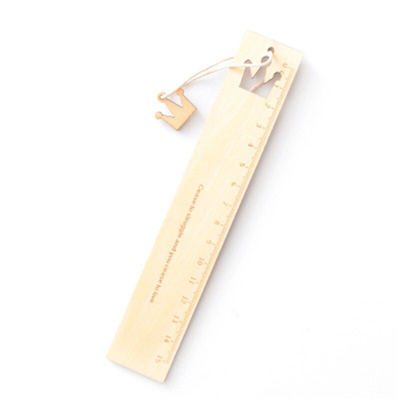 1PC lindo estilo coreano de madera de dibujos animados hueco cinturón colgante gobernante principal de la Oficina de la escuela premios papelería: 5