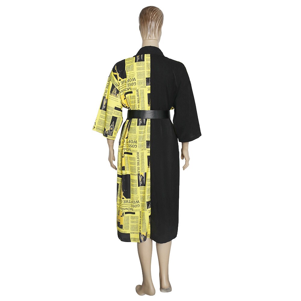 Print Afrikaanse Jurken Voor Vrouwen Vetement Femme 3/4 Mouw Jurk Afrikaanse Kleding Dames Mode Dashiki Afrika Shirt Jurk