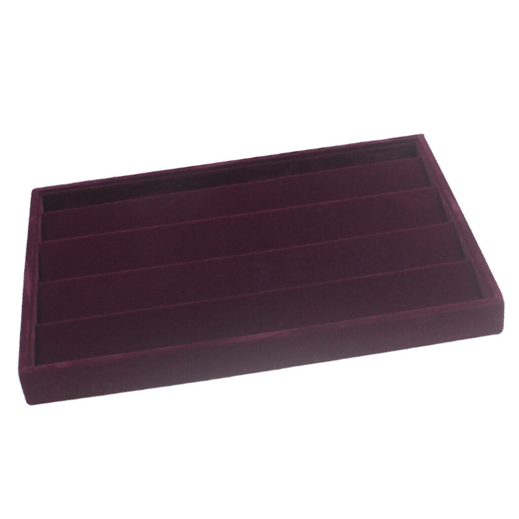 Velvet Drawer Jewlery Box Organizer Tray for Watch Bangle Rings Display Showcase Purple 35 x 24 x 3cm: 7 35 x 24 x 3cm