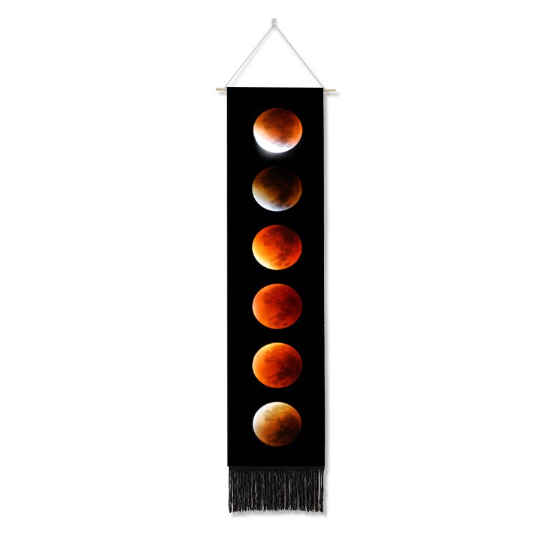 Moon Phase Tapestry Wall Hanging Flowers Moon Black and White Wall Art Tapestries for Bedroom Living Room Drom Home Decoration: GTXK56