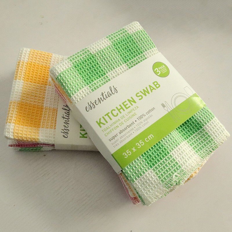 3pcs/pack Home Cleaning Cloth Kitchen Swab Cotton Tea Towel Small Size 35x35cm 13.7"x13.7"