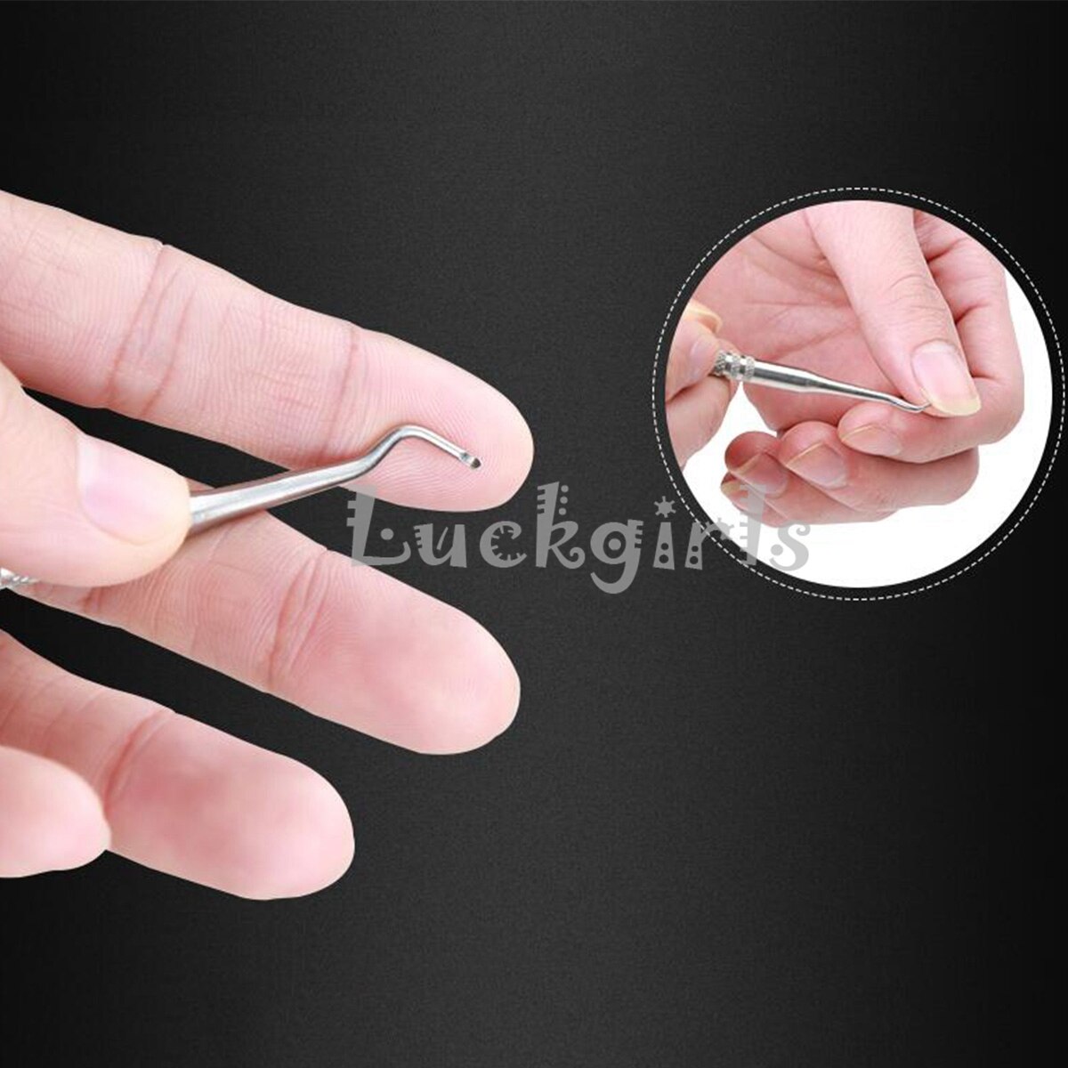 Ingrown Toe Nail Correction Lifter File Clean Installation Tool Pedicure Foot Nail Care Hook Double Ended Sided