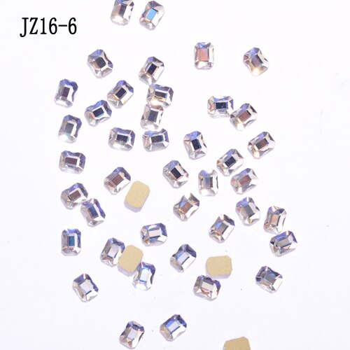 20pcs nail supply 3D glas 6 vormige losse steentjes/Nail art nail charm/nail steentjes/ 3D AB strass platte achterkant: JZ16-6