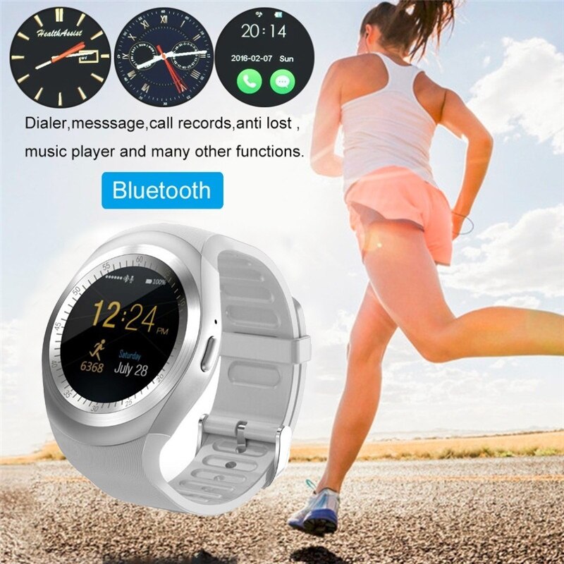 Y1 sport Support intelligent Nano SIM carte TF carte sommeil appel rappel Bluetooth fréquence cardiaque étape numéro rond écran smartwatch