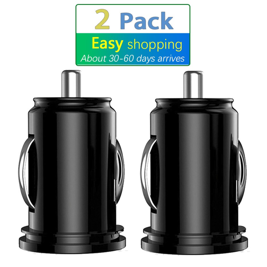 2.4a bil lastbil dubbla 2 portar usb mini laddare adapter universal mobiltelefon gps dvr kamera laddare för iphone 11 x huawei samsung: 2- pack-enkel