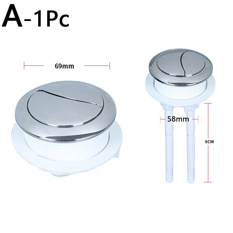 1PC Toilet Round Valve Push Button Universal Flush Toilet Button Seat Water Tank Toilet Cistern Flush Switch Bathroom Supplies: L