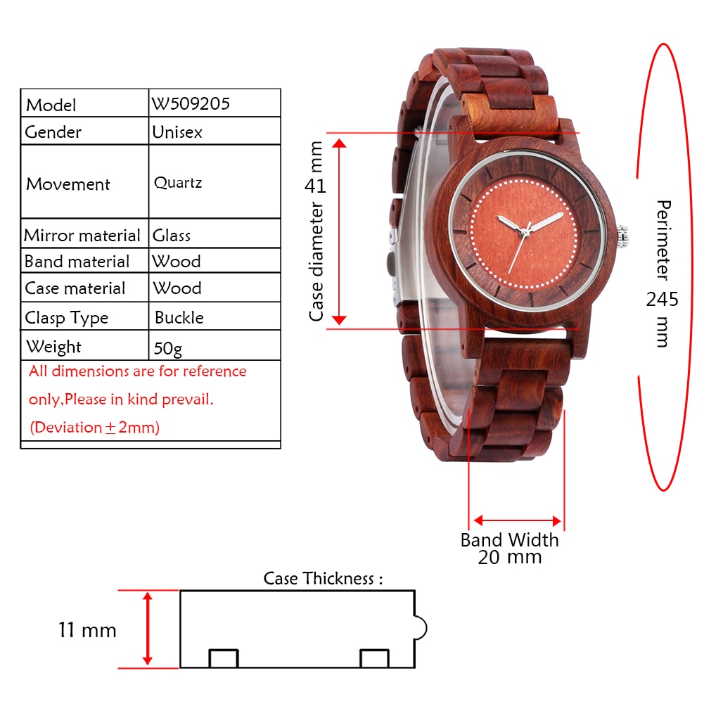 Yisuya volledig houten horloge rode sandaal & esdoorn quartz horloges met lichtgevende wijzers natuurlijke armband heren polshorloge relogio masculino