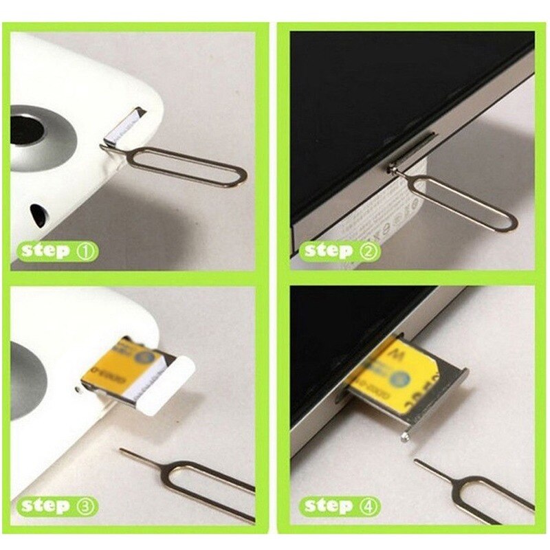 50Pcs Eject Sim Card Tray Open Pin Naald Sleutel Tool Sim-kaart Lade Pin Eject Tool Universele Mobiele Telefoon sim Kaarten Accessoires