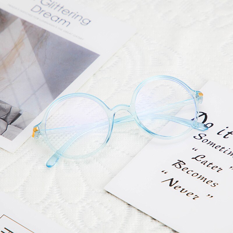 Ultralight Blue Film Glasses Anti Blue Light Glasses Round Optics Glasses Men Women Blue Blocking Computer Goggles Spectacle: Blue
