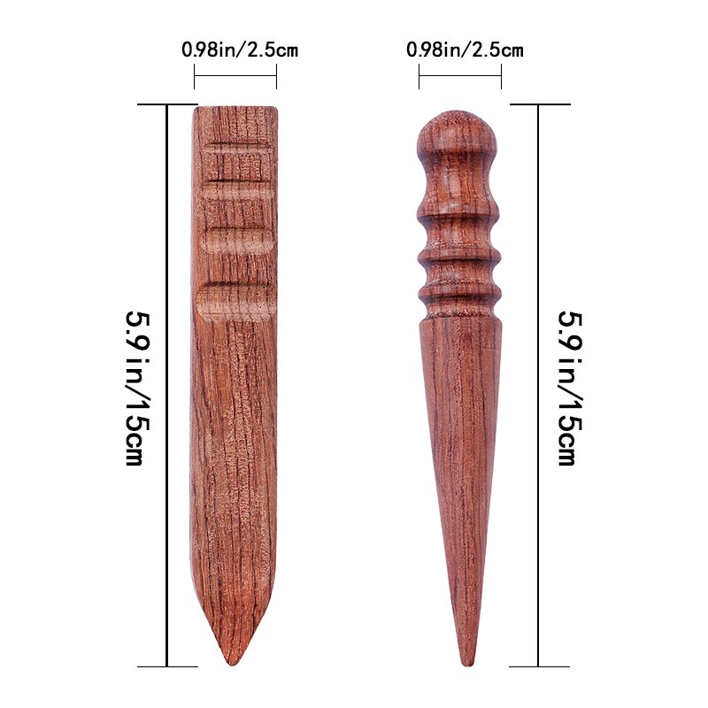 LMDZ-bruñidor de madera para manualidades, herramienta de bruñir, herramienta de artesanía de cuero, cortador de bordes de madera, redondo y plano