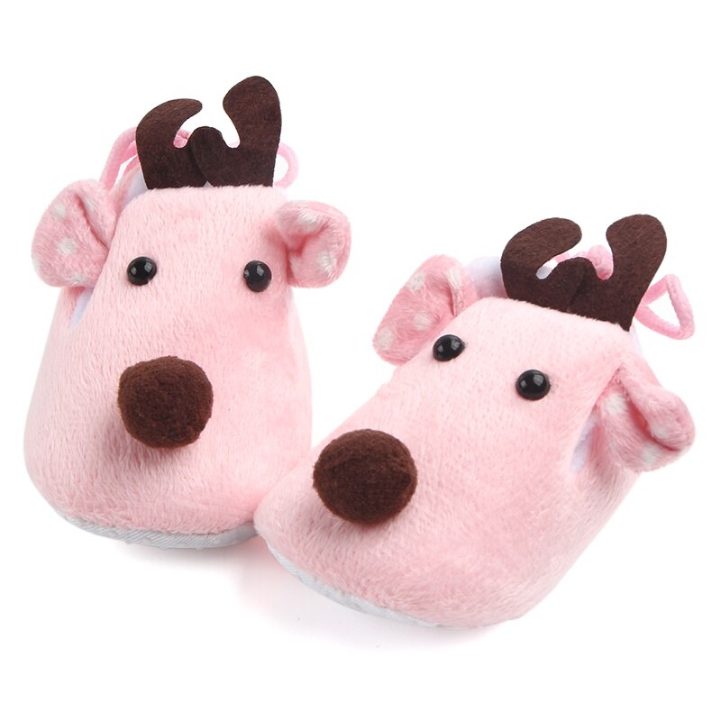 Baby Deer Slipper Toddler First Walkers Baby shoes Deer Prints Round Soft Slippers Shallow Christmas Footwear For Newborns