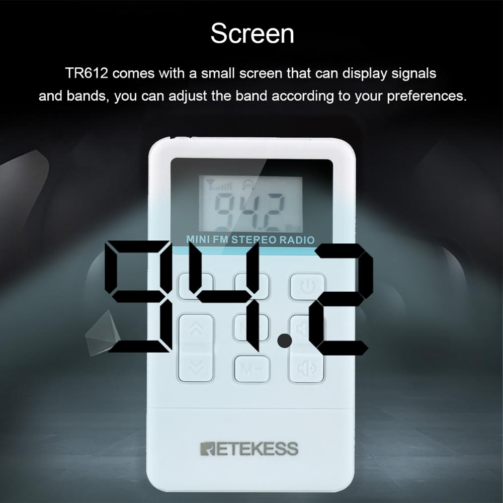 Retekess-radio FM portátil TR612, receptor de Radio de bolsillo con auricular de 3,5mm para reuniones grandes, interpretación simultánea