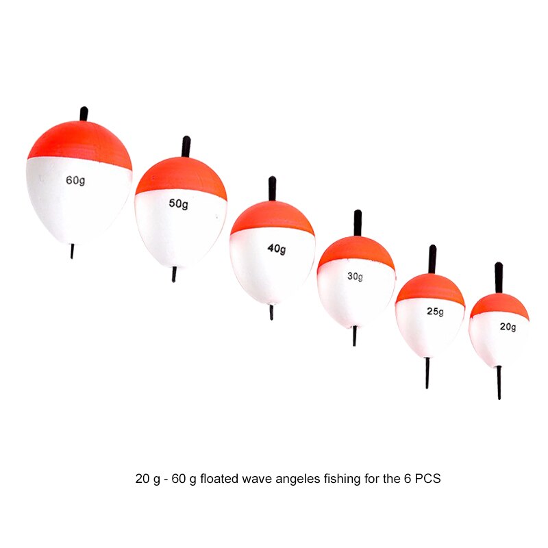 15/10/8/6 stk / sett eps fiskeflåter sett 0.8g-60g sjøfisk flyte med pinner pesca fiskeutstyr tilbehør: 6 stk