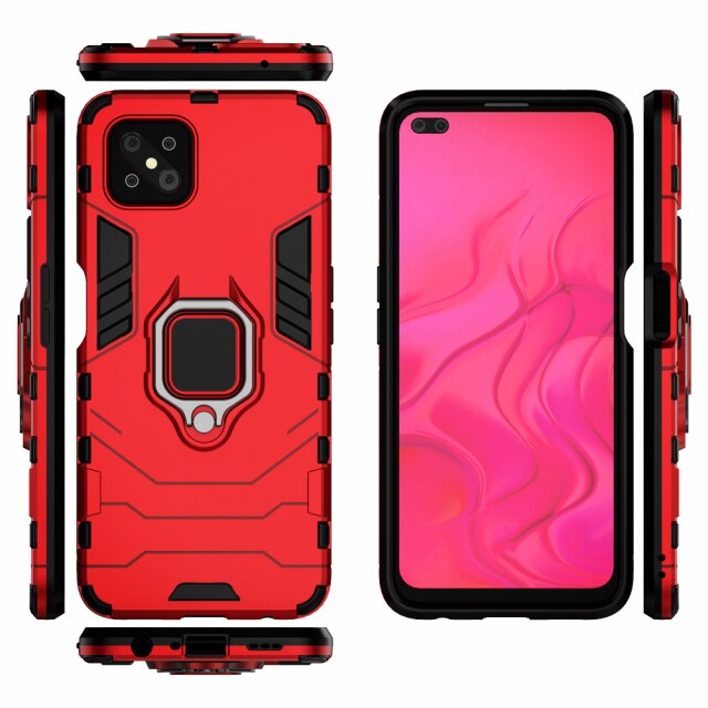 For Oppo Reno 4Z 5G Case Magnetic Car Shockproof Ring Armor Cover For Oppo Reno 4 Z 5G Case For Oppo Reno4 Z 6.57inch Coque Capa: For Reno 4Z / Red