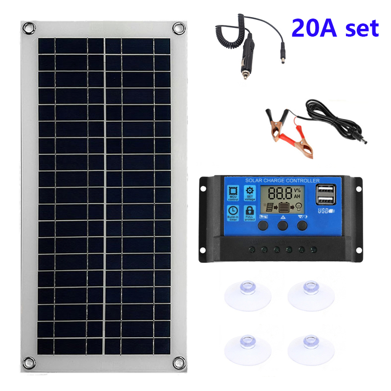 1000W Inverter Solar Panel 12V Solar Battery 10A 60A Controller Solar Panel Kit Mobile Phone RV Car Caravan Home Camping Outdoor: Desert Camouflage