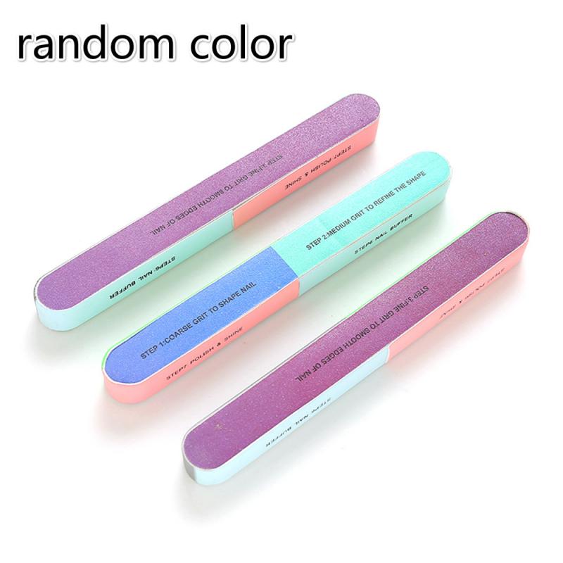 Six-sided Polishing File Nail Tools Printing Sanding Nail File Nail File Blocks Colorful Sponge Sanding Buffer Strips Tools: 1pcs