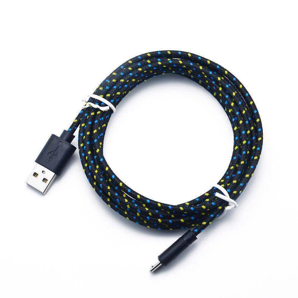 1m 10 farben Nylon Geflochtene Mikro USB Kabel Daten synchronisieren USB Ladegerät Kabel Für Samsung Xiaomi Android Telefon Kabel schnelle Ladung: Schwarz