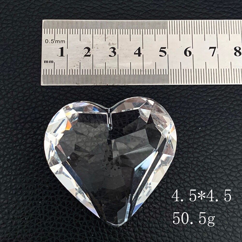3d hjerteformet krystall anheng glass klar lysekrone krystaller suncatcher krystall prismer hengende diy bryllup hjemmeinnredning 45mm