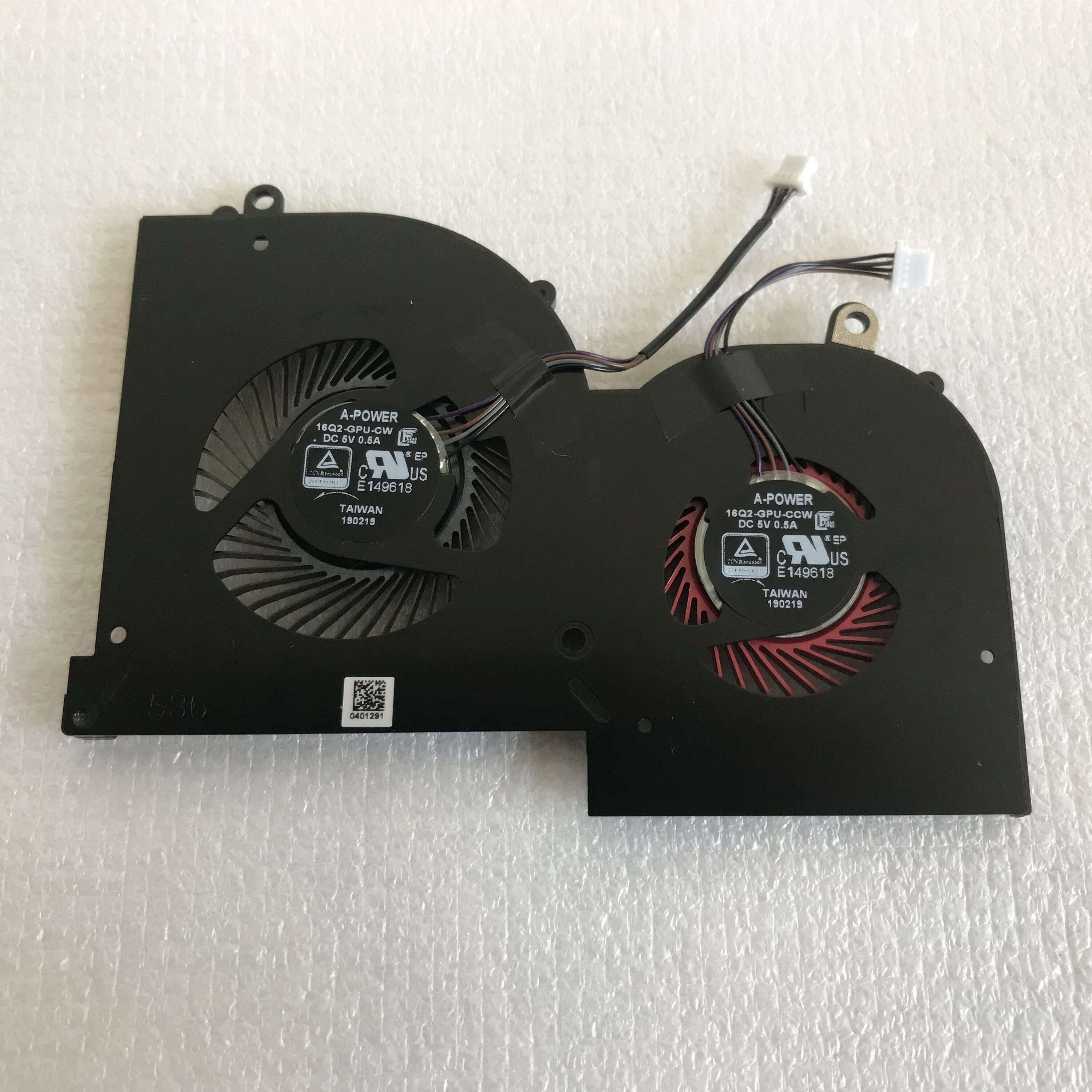 Ventilador de refrigeración de CPU/GPU Original, , para radiador de ALaptop MSI GS65, P65, Stealth, GS65VR, 8RF, 8RE, MS-16Q2, MS-16Q1, 5V, 0,5, MS-16Q3: GPU Fan Original