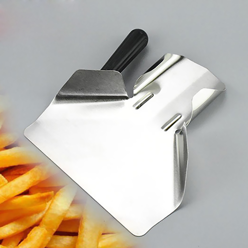 Rostfritt stål chips skopa mat pommes frites spade stek skopa 2 typer