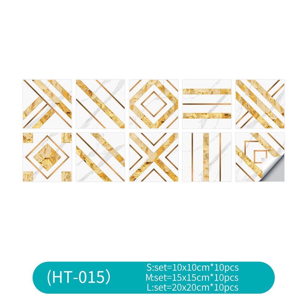 Modern tile wall sticker waterproof Tile stickers for bathroom wall luxury marble stickers self-adhesive deco wallpaper