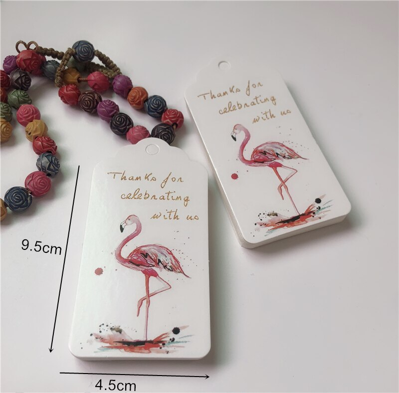 50 stk/parti enhjørning flamingo papir tags indpakning gør-det-selv hænge tag etiketter bryllup favoriserer kort scrapbøger skilte