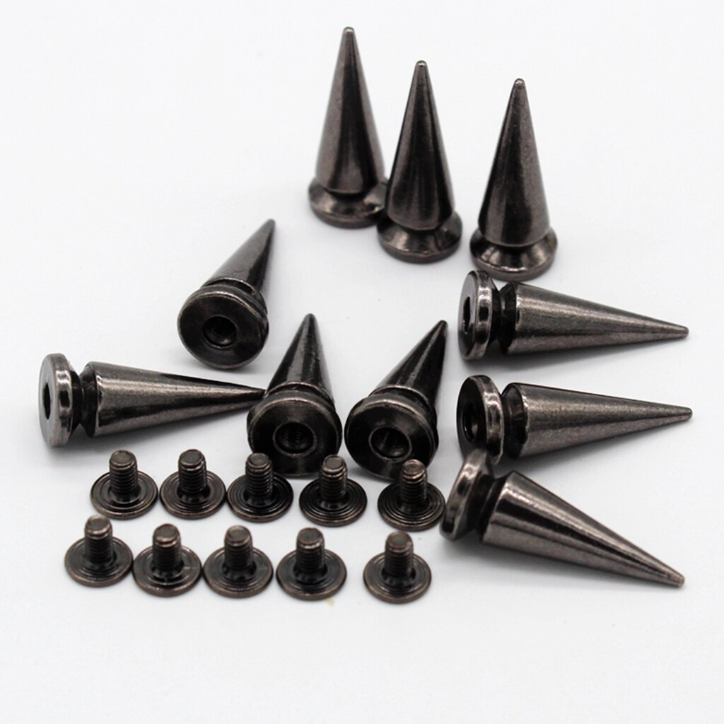 40 Paar Schwarze Kegelspikes Mit Nieten – Punk-Nieten-Set Für Kleidung, Leder & DIY-Projekte