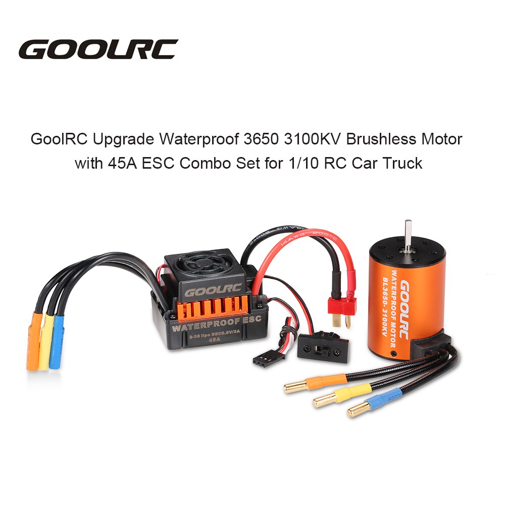 GoolRC Moteur 3650 3660 F540 3500KV 3100KV 3300KV 3800KV 3900KV 4300KV 4370KV Brushless Motor 45A 60A ESC for RC Car 1:10 Parts: 3100KV Motor 45A ESC
