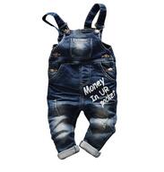 Baby Jongen Jean Brief Overalls Bib Kind Denim Broek Baby Jumpsuit Kinderkleding Romper Kids Jeans Lente Herfst Pasgeboren: 24M