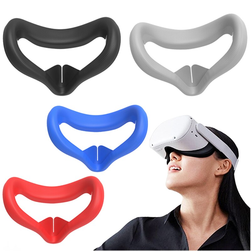 2 Stuks Siliconen Gezicht Cover Voor Oculus Quest 2 Oogmasker Bescherming Pad Vervanging Anti-Zweet Vr Accessoires Anti-Lekkage Licht