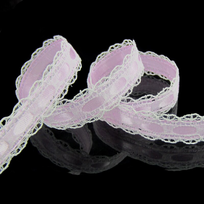 1 rolle 20 Meter 1/2 "Weiß Spitze Lila Satin-... – Grandado 1 rolle 20 Meter 1/2 "Weiß Spitze Lila Satin-... – Grandado