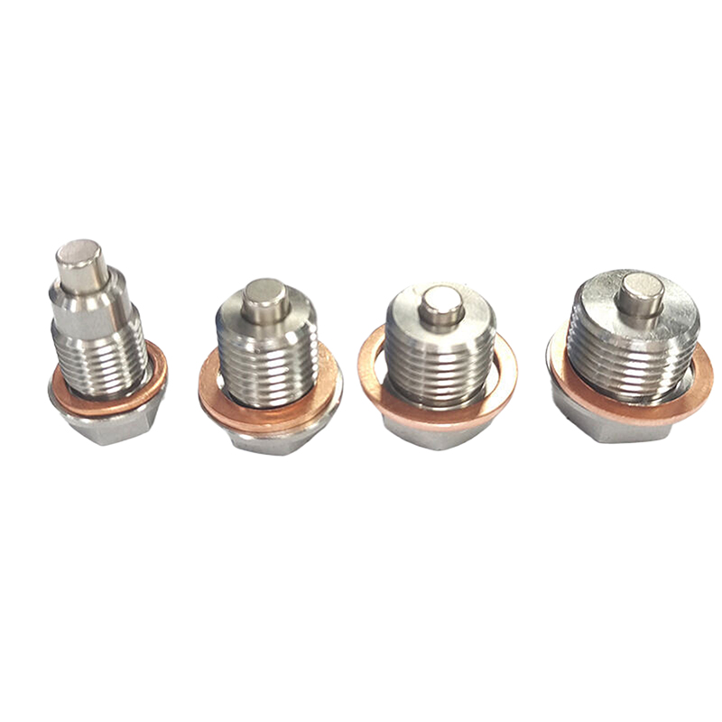 1Pc Auto Modificatie Magnetische Zuig Aftapplug Schroeven Met 5 Pakkingen Neodymium Magneet Rvs Bout Zware Olie plug