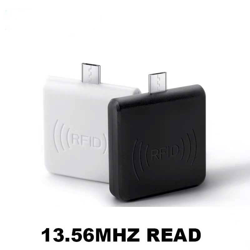 Mini OTG NFC RFID Smart Chip Card Reader 13.56MHZ Access Card Reader Supports Windows / Android RFID Smart Chip Nfc Reader: OTG-13.56-Black