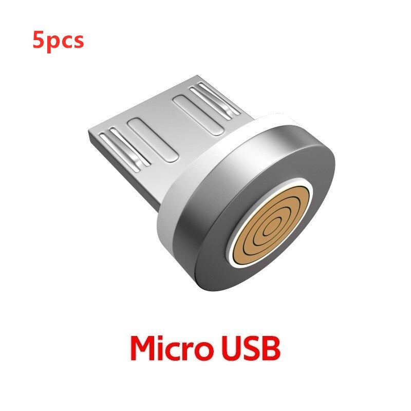 12th Generation Magnetic Cable Plug Round Fast Charging Adapter Tips For iPhone XS Samsung Huawei Xiaomi Magnet Charger Plugs: 5pcs micro plug