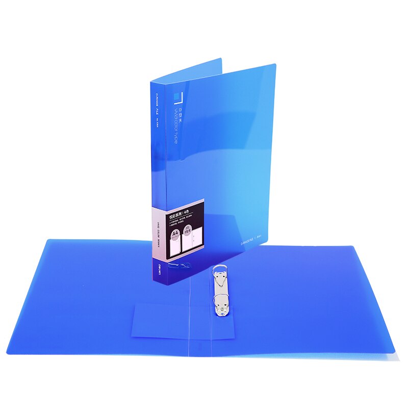 Deli plastic folder document folders transparent and colorful A4 fresh double-hole double perforation