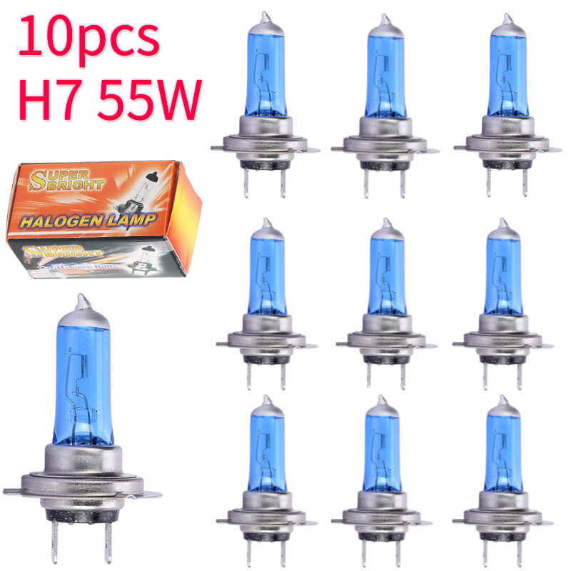 10 stk.  h7 12v 100w 6000k xenon  h7 superhvite halogenpærer til billyskilder frontlykter billampe parkeringsbiler phare led voiture: Foranderlig
